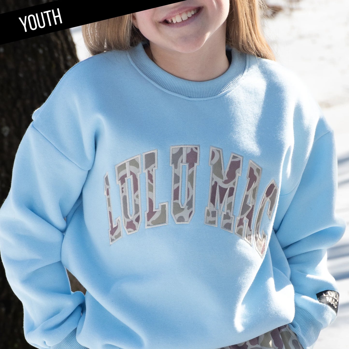 Lulu Mac youth light blue with camo