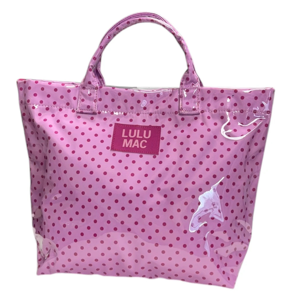 Lulu Mac Light Pink with hot pink dot Tote Bag