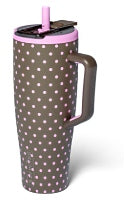 brown and pink polka dot era flip