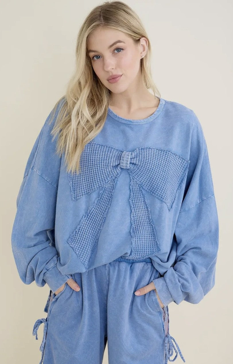 Blue Bow Sweatshirt