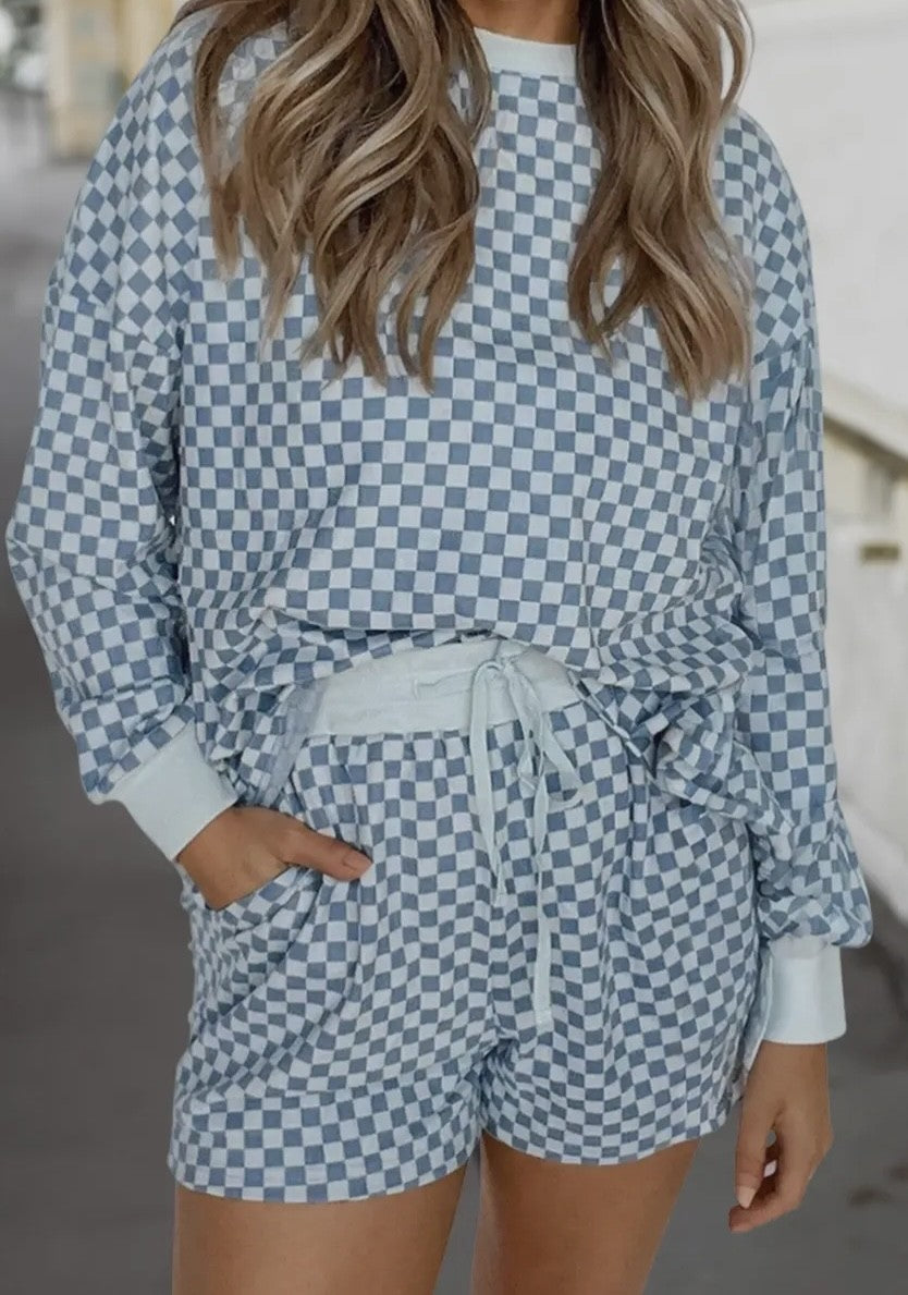 Bue Checkered 2 piece set
