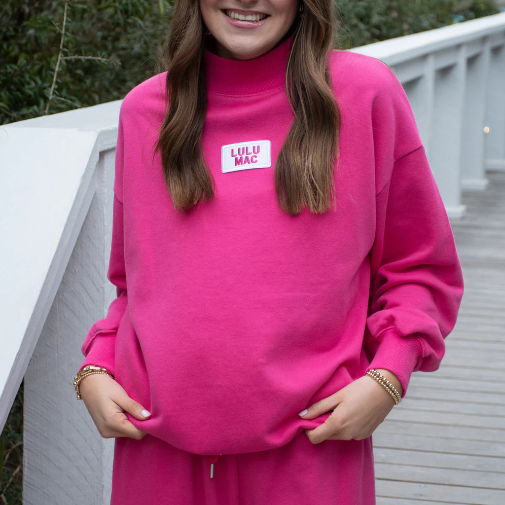Lulu Mac hot pink mock neck top