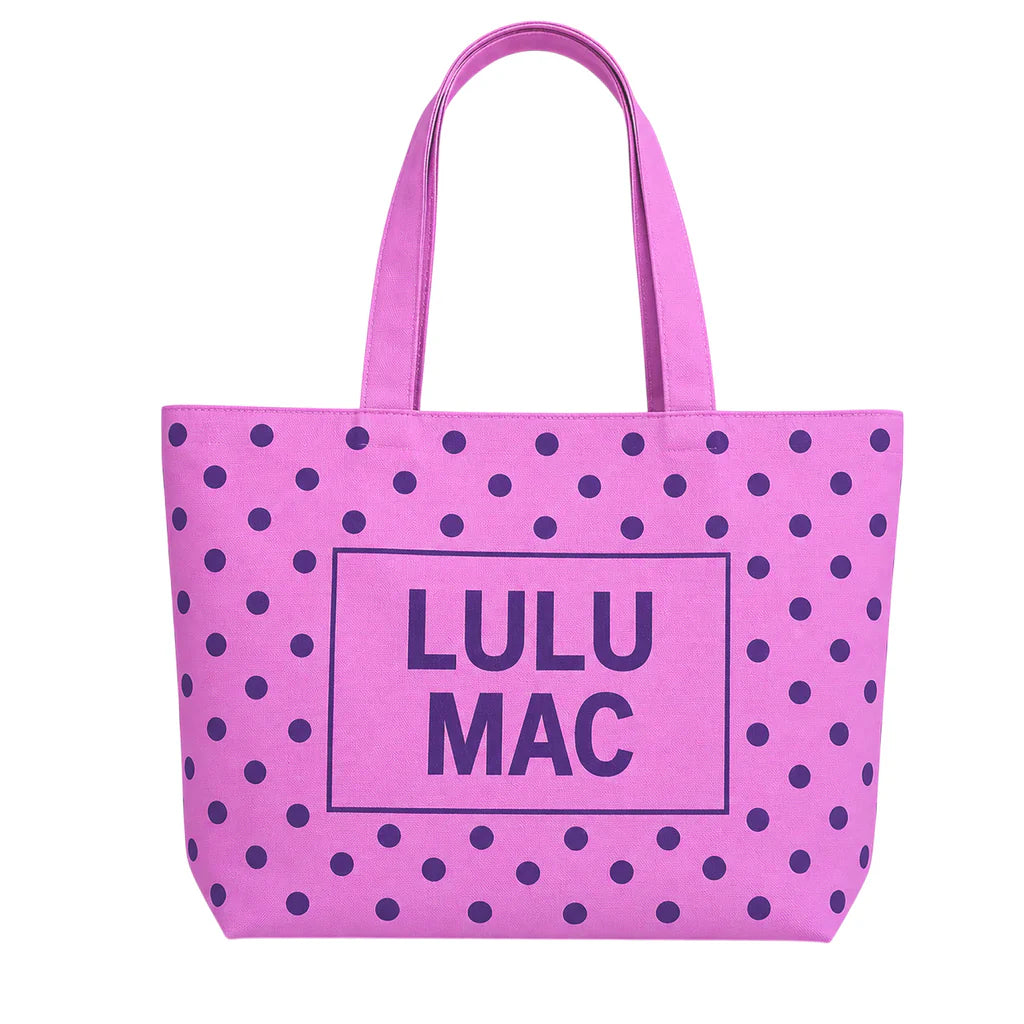 Lulu Mac Purple Dot Canvas Tote Bag