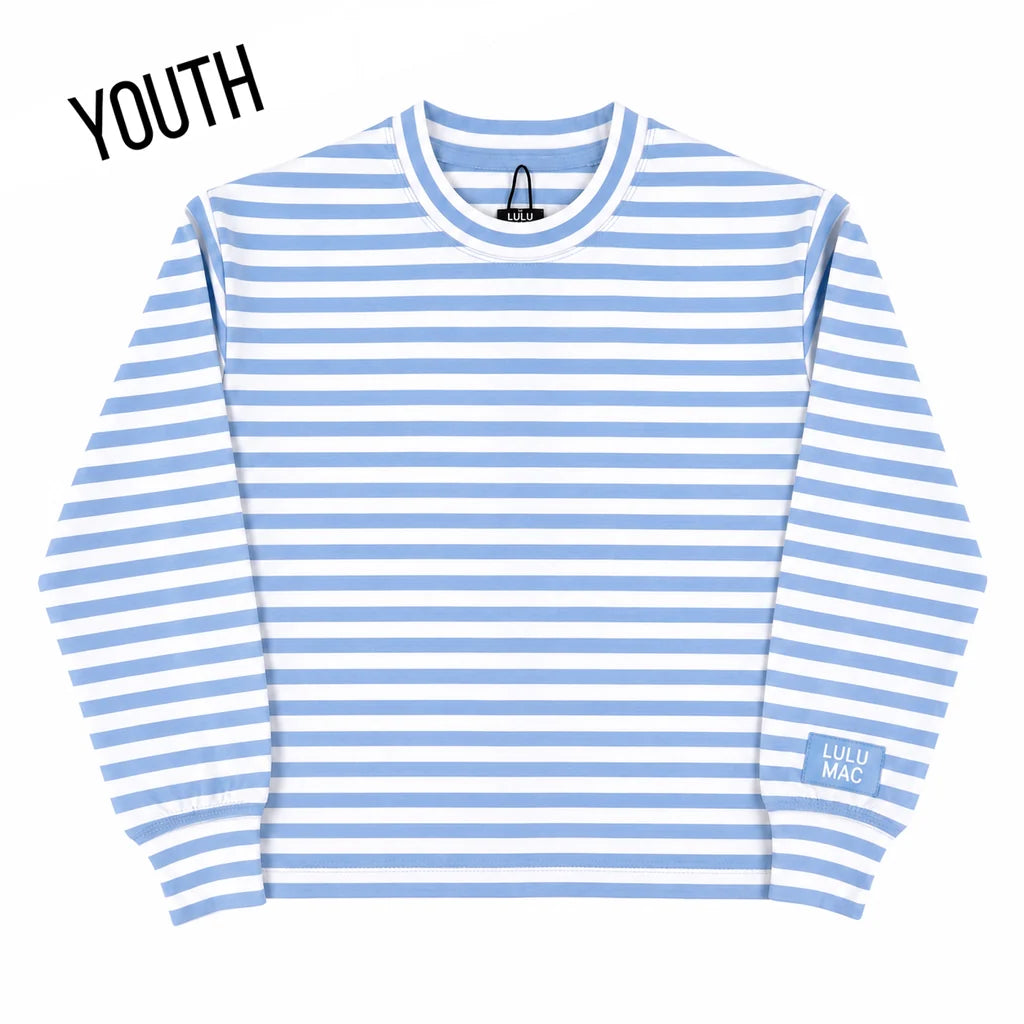 Lulu Mac Long Sleeve Blue Striped Knit Top