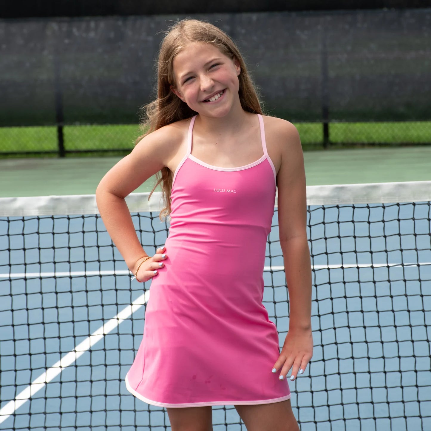 Lulu Mac youth aurora and light pink athletic dress