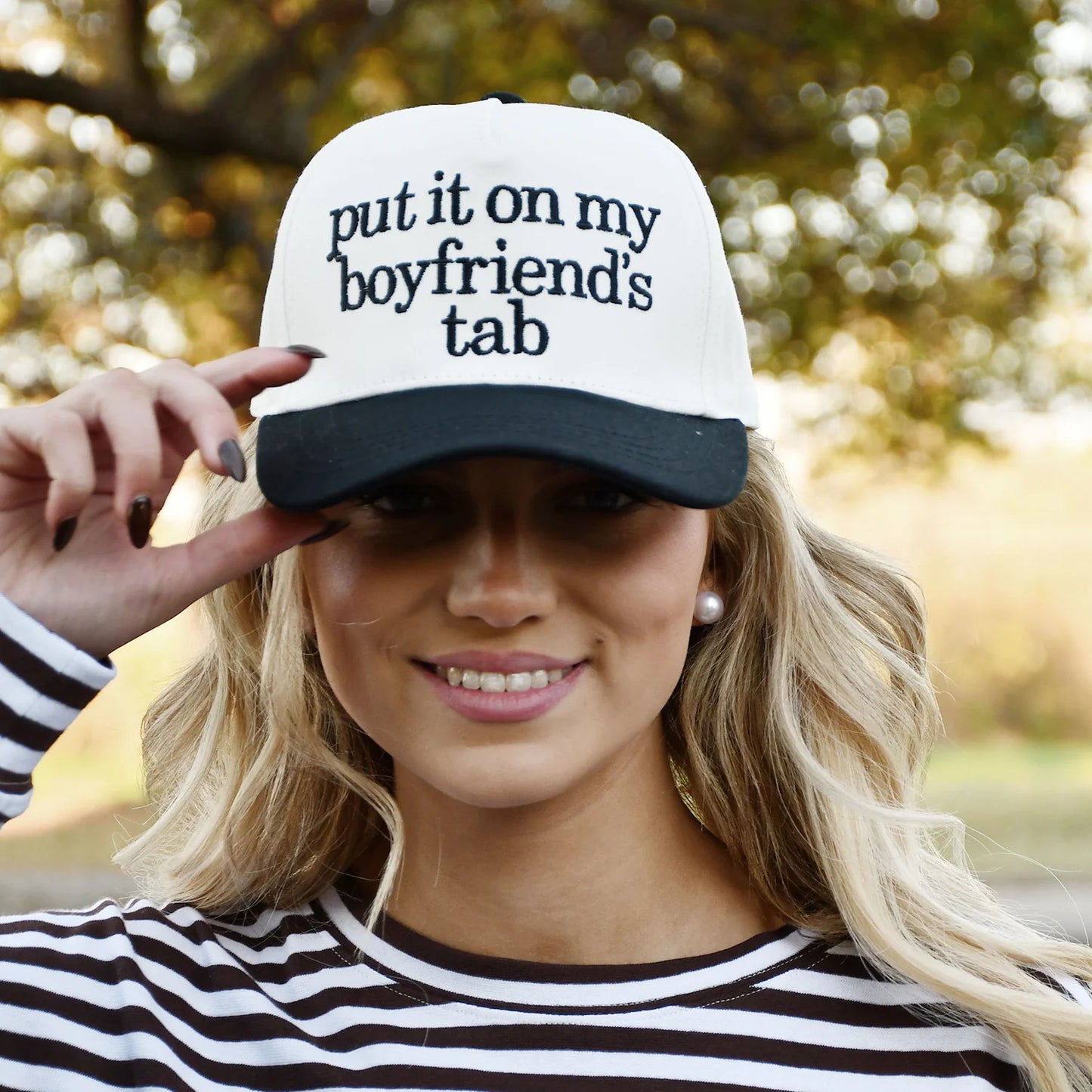 Lulu Mac boyfriend's tab hat in black