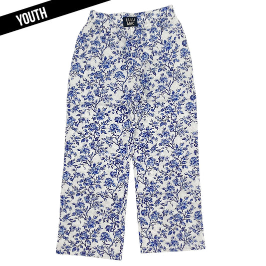 Lulu Mac youth blue floral pants