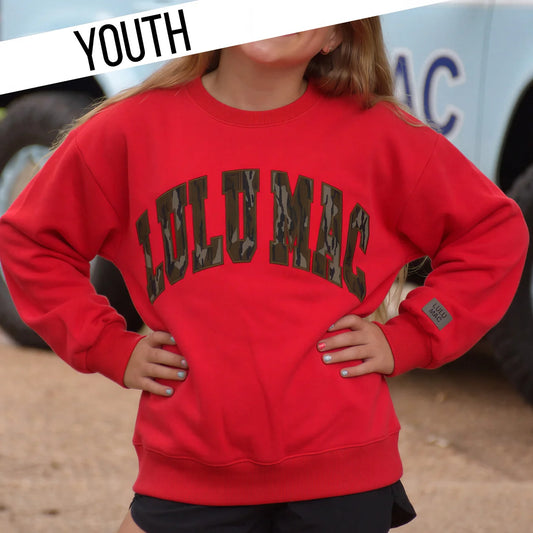 Lulu Mac youth mossy oak red sweatshirt