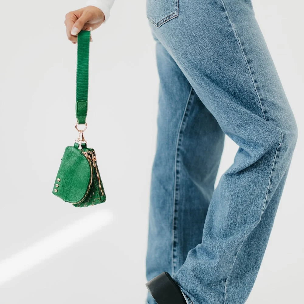 Pretty Simple Wonderlust Woven Dual Pouch Wristlet