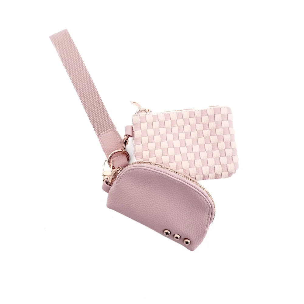 Pretty Simple Wonderlust Woven Dual Pouch Wristlet