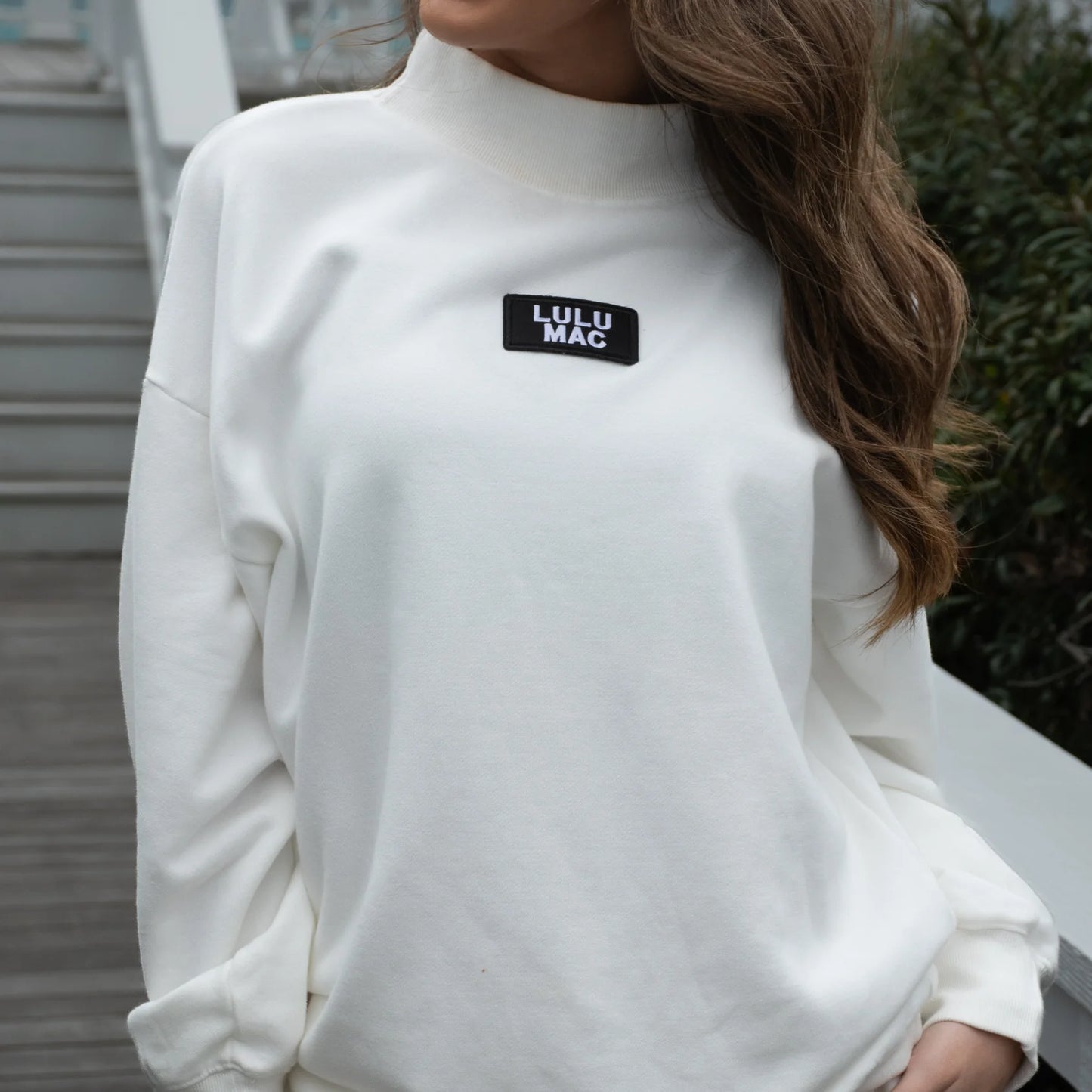Lulu Mac white mock neck top