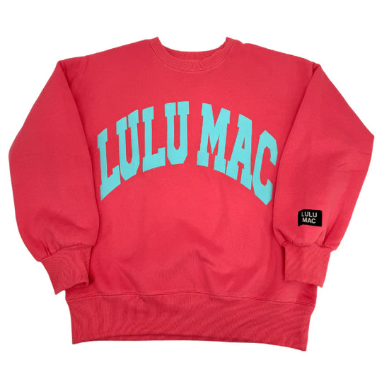 Lulu Mac Coral with Teal puff