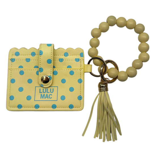 Lulu Mac yellow beaded wristlet
