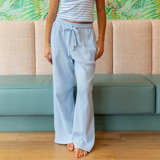 Lulu Mac light blue waffle pants