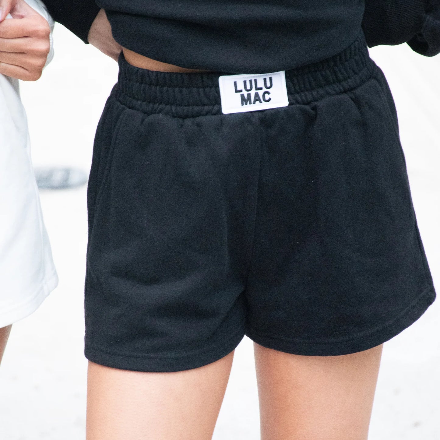 Lulu Mac black terry cloth shorts