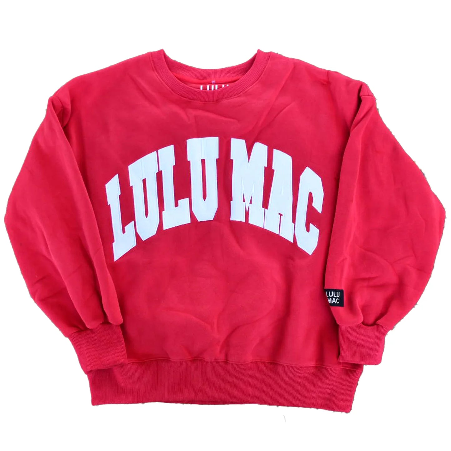 Lulu Mac red with white stitch