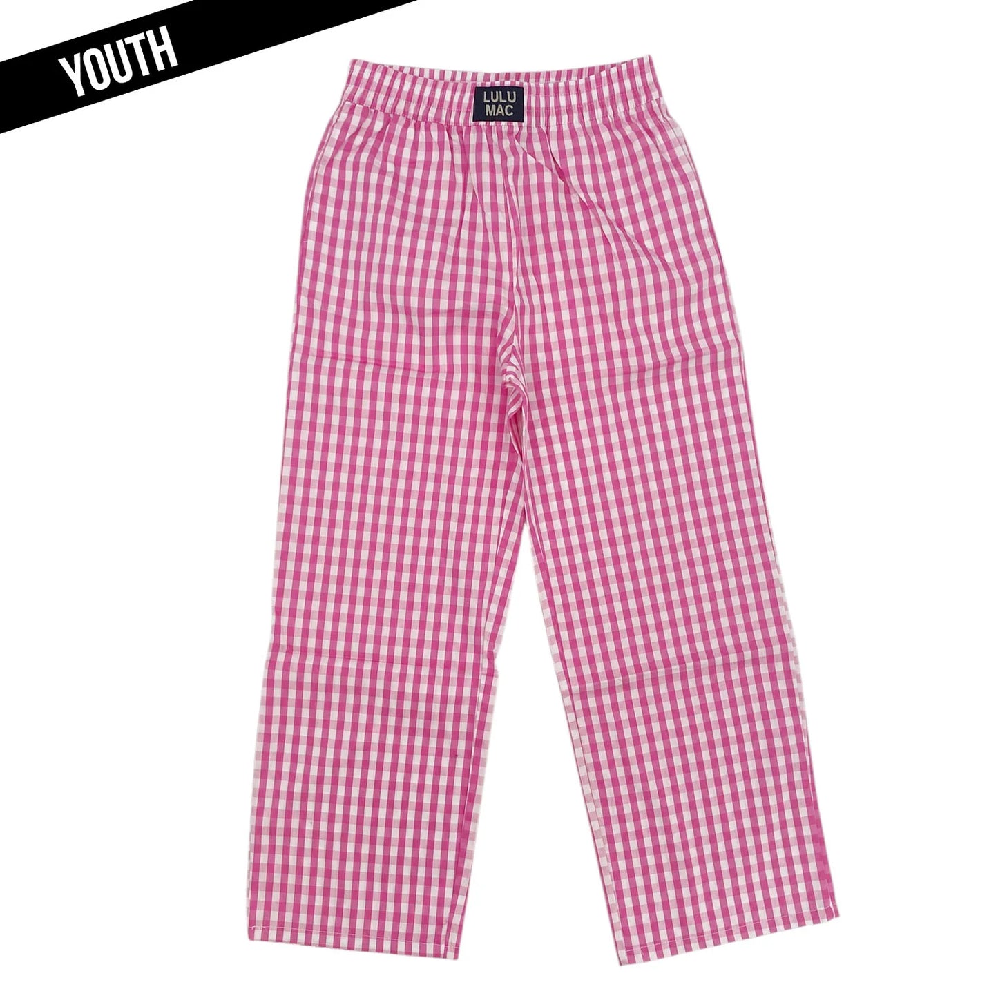Lulu Mac youth pink gingham pants