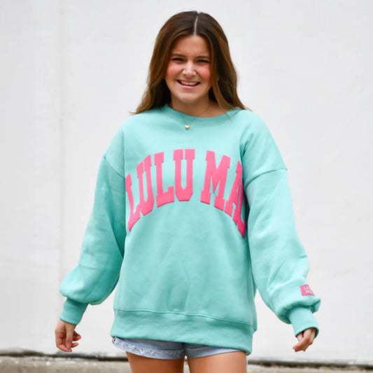 Lulu Mac Mint Hot Pink Puff Sweatshirt